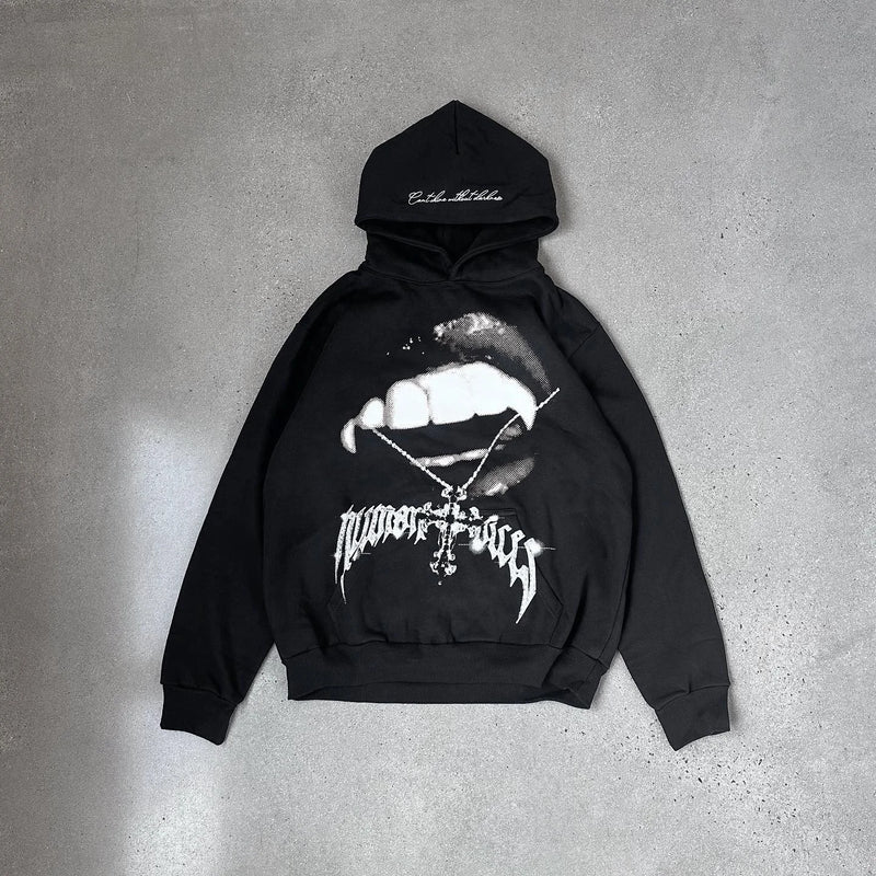 Y2K Dark Graphic Hoodie