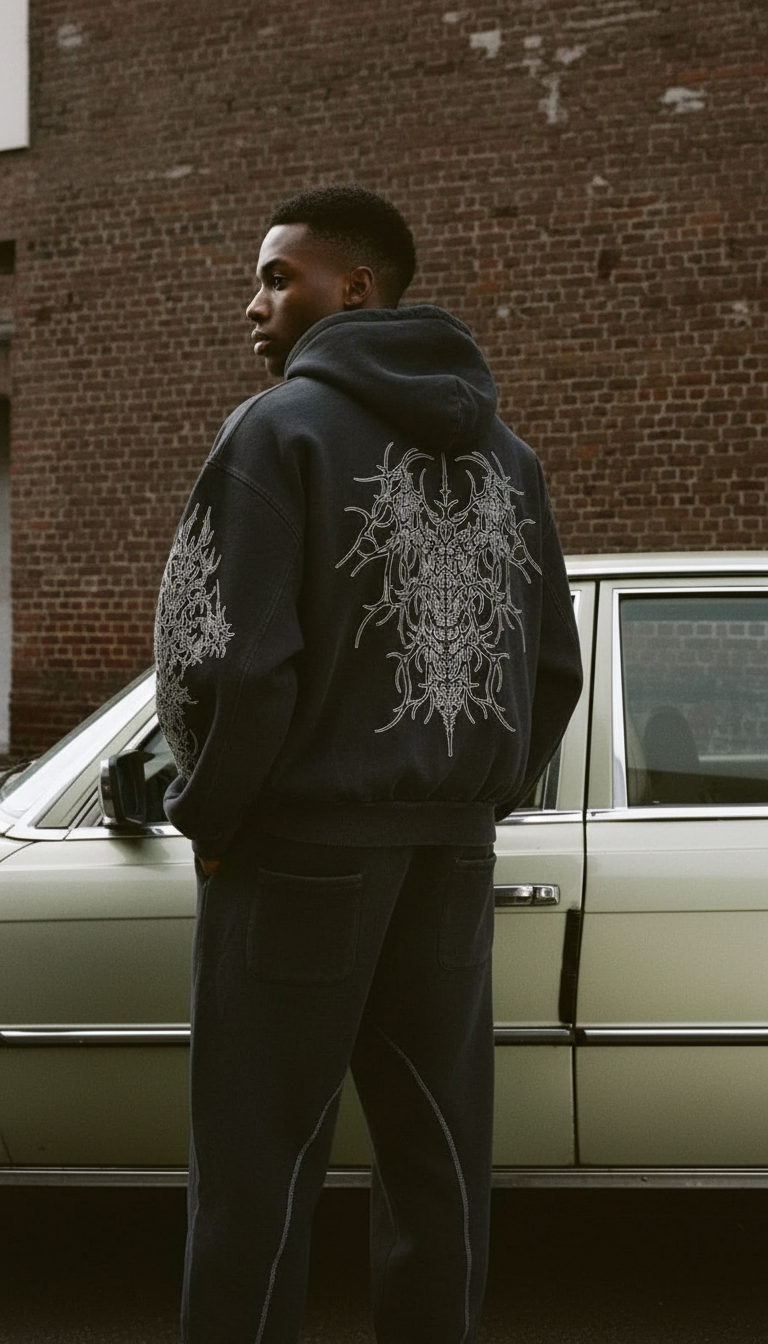 Y2K Gothic Hoodie for men's